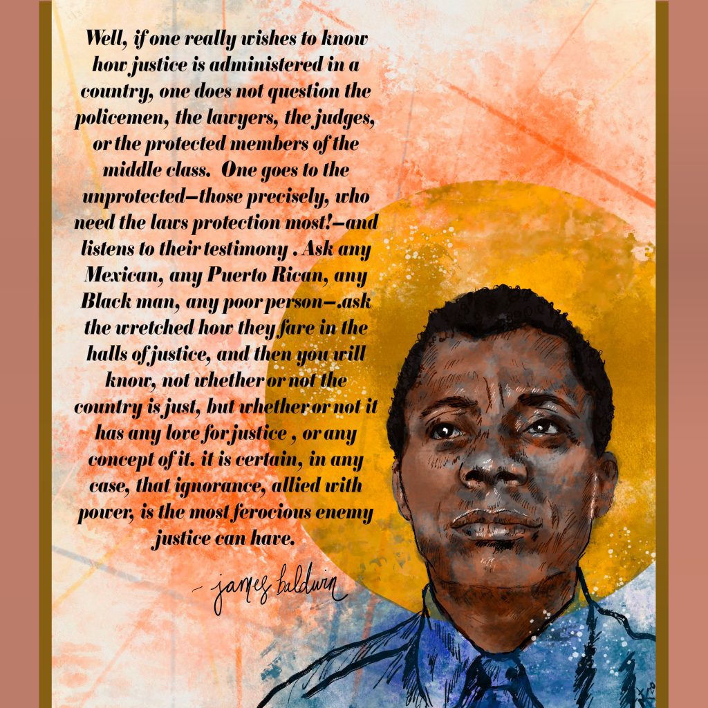 Quote by James Baldwin, Art by Megan Kenyon